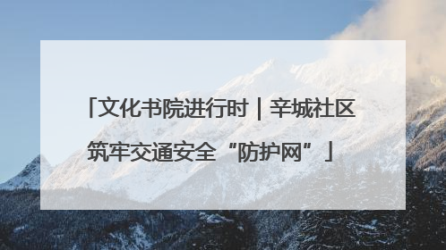 文化书院进行时｜辛城社区筑牢交通安全“防护网”