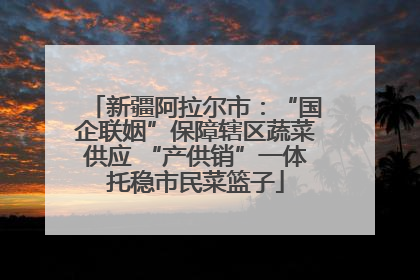 新疆阿拉尔市：“国企联姻”保障辖区蔬菜供应 “产供销”一体托稳市民菜篮子