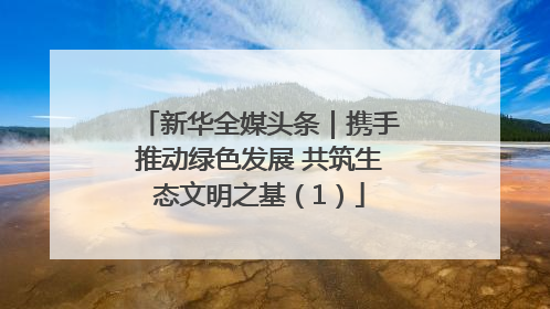 新华全媒头条｜携手推动绿色发展 共筑生态文明之基（1）