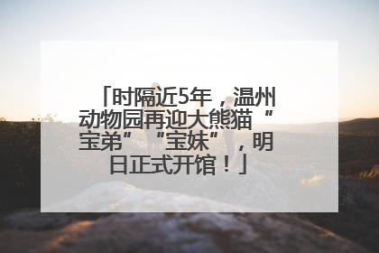 时隔近5年，温州动物园再迎大熊猫“宝弟”“宝妹”，明日正式开馆！