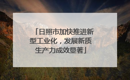日照市加快推进新型工业化，发展新质生产力成效显著