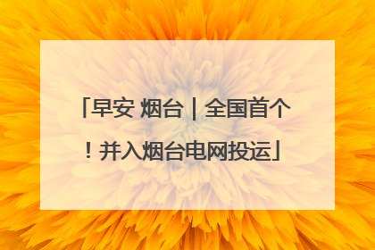 早安 烟台｜全国首个！并入烟台电网投运