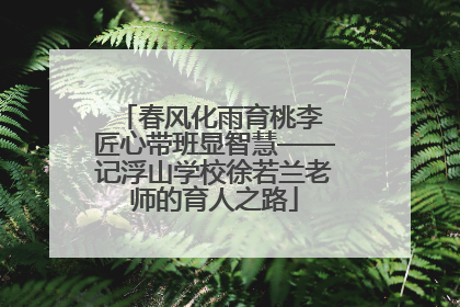春风化雨育桃李 匠心带班显智慧——记浮山学校徐若兰老师的育人之路