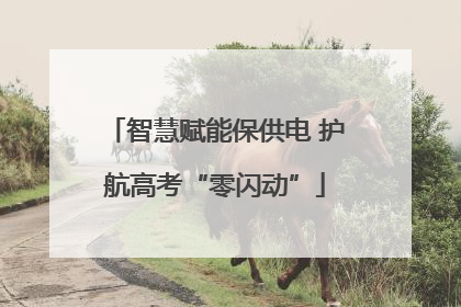 智慧赋能保供电 护航高考“零闪动”