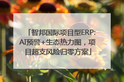 智邦国际项目型ERP:AI预警+生态热力图，项目超支风险归零方案