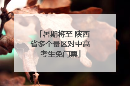 暑期将至 陕西省多个景区对中高考生免门票