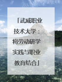 武威职业技术大学：将劳动研学实践与职业教育结合