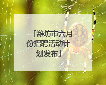 潍坊市六月份招聘活动计划发布