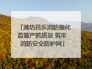 潍坊昌乐消防强化监管严抓质量 筑牢消防安全防护网