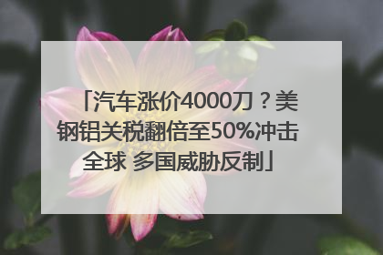 汽车涨价4000刀？美钢铝关税翻倍至50%冲击全球 多国威胁反制