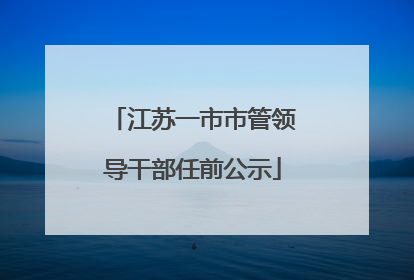 江苏一市市管领导干部任前公示