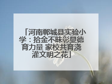 河南郸城县实验小学：拾金不昧彰显德育力量 家校共育浇灌文明之花