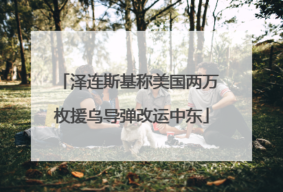 泽连斯基称美国两万枚援乌导弹改运中东