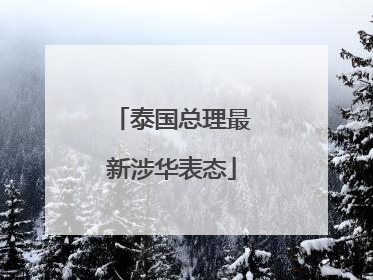 泰国总理最新涉华表态