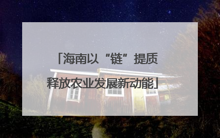 海南以“链”提质 释放农业发展新动能