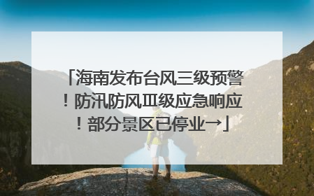 海南发布台风三级预警！防汛防风Ⅲ级应急响应！部分景区已停业→