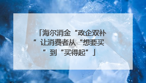 海尔消金“政企双补”让消费者从“想要买”到“买得起”