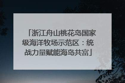 浙江舟山桃花岛国家级海洋牧场示范区：统战力量赋能海岛共富