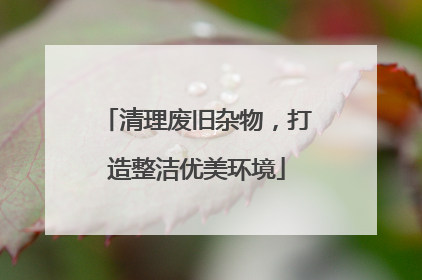 清理废旧杂物，打造整洁优美环境