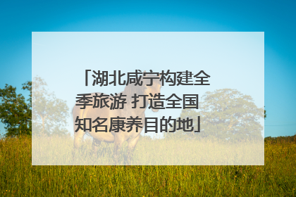 湖北咸宁构建全季旅游 打造全国知名康养目的地