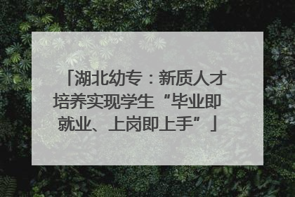 湖北幼专：新质人才培养实现学生“毕业即就业、上岗即上手”
