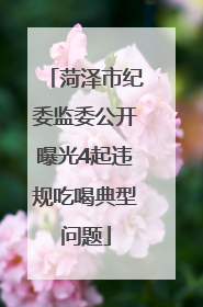 菏泽市纪委监委公开曝光4起违规吃喝典型问题