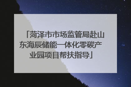 菏泽市市场监管局赴山东海辰储能一体化零碳产业园项目帮扶指导