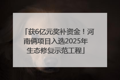 获6亿元奖补资金！河南俩项目入选2025年生态修复示范工程