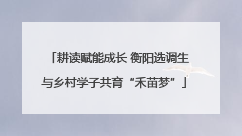 耕读赋能成长 衡阳选调生与乡村学子共育“禾苗梦”
