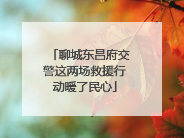 聊城东昌府交警这两场救援行动暖了民心