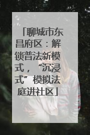 聊城市东昌府区：解锁普法新模式，“沉浸式”模拟法庭进社区