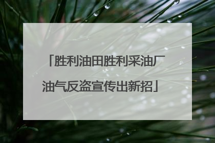 胜利油田胜利采油厂油气反盗宣传出新招