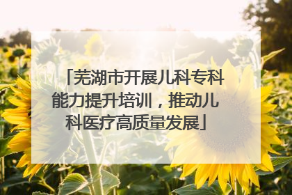 芜湖市开展儿科专科能力提升培训，推动儿科医疗高质量发展