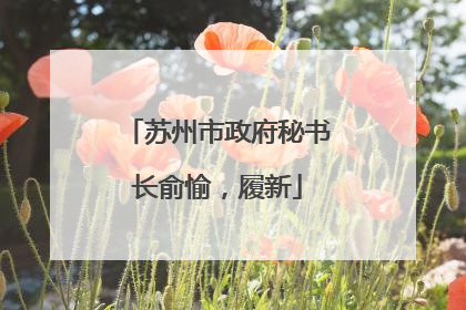 苏州市政府秘书长俞愉，履新