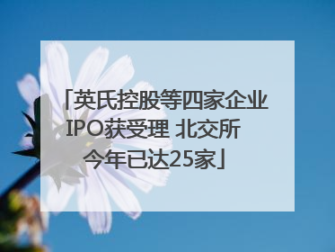英氏控股等四家企业IPO获受理 北交所今年已达25家