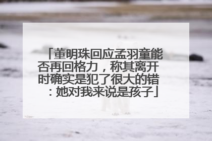 董明珠回应孟羽童能否再回格力，称其离开时确实是犯了很大的错：她对我来说是孩子