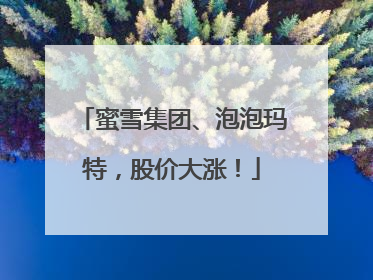蜜雪集团、泡泡玛特，股价大涨！