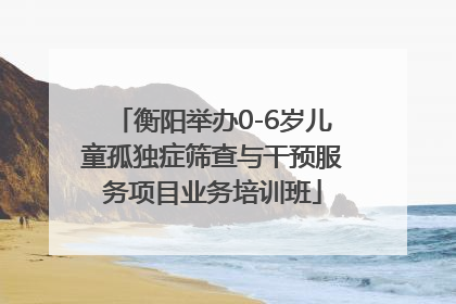 衡阳举办0-6岁儿童孤独症筛查与干预服务项目业务培训班