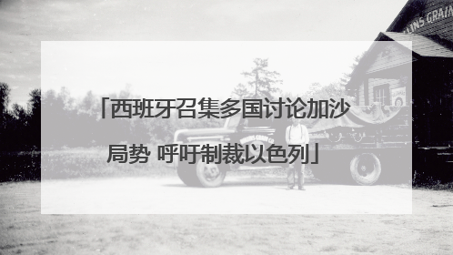 西班牙召集多国讨论加沙局势 呼吁制裁以色列
