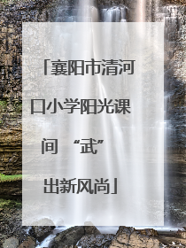 襄阳市清河口小学阳光课间 “武” 出新风尚