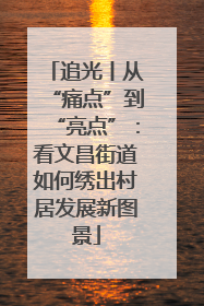 追光丨从“痛点”到“亮点”：看文昌街道如何绣出村居发展新图景