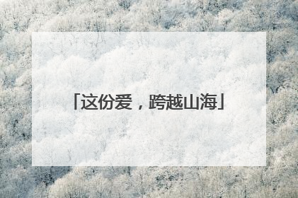 这份爱，跨越山海