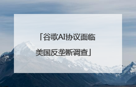 谷歌AI协议面临美国反垄断调查