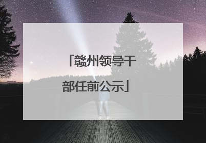 赣州领导干部任前公示