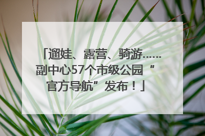 遛娃、露营、骑游……副中心57个市级公园“官方导航”发布！