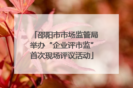 邵阳市市场监管局举办“企业评市监”首次现场评议活动