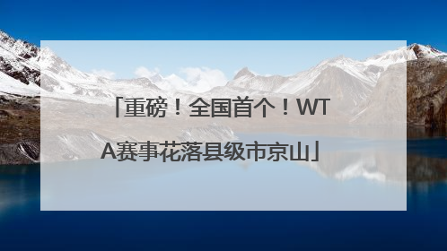 重磅！全国首个！WTA赛事花落县级市京山