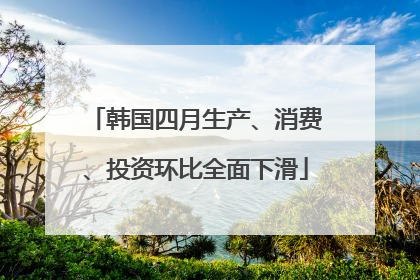 韩国四月生产、消费、投资环比全面下滑