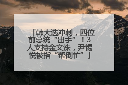 韩大选冲刺，四位前总统“出手”！3人支持金文洙，尹锡悦被指“帮倒忙”