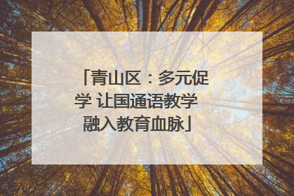青山区：多元促学 让国通语教学融入教育血脉